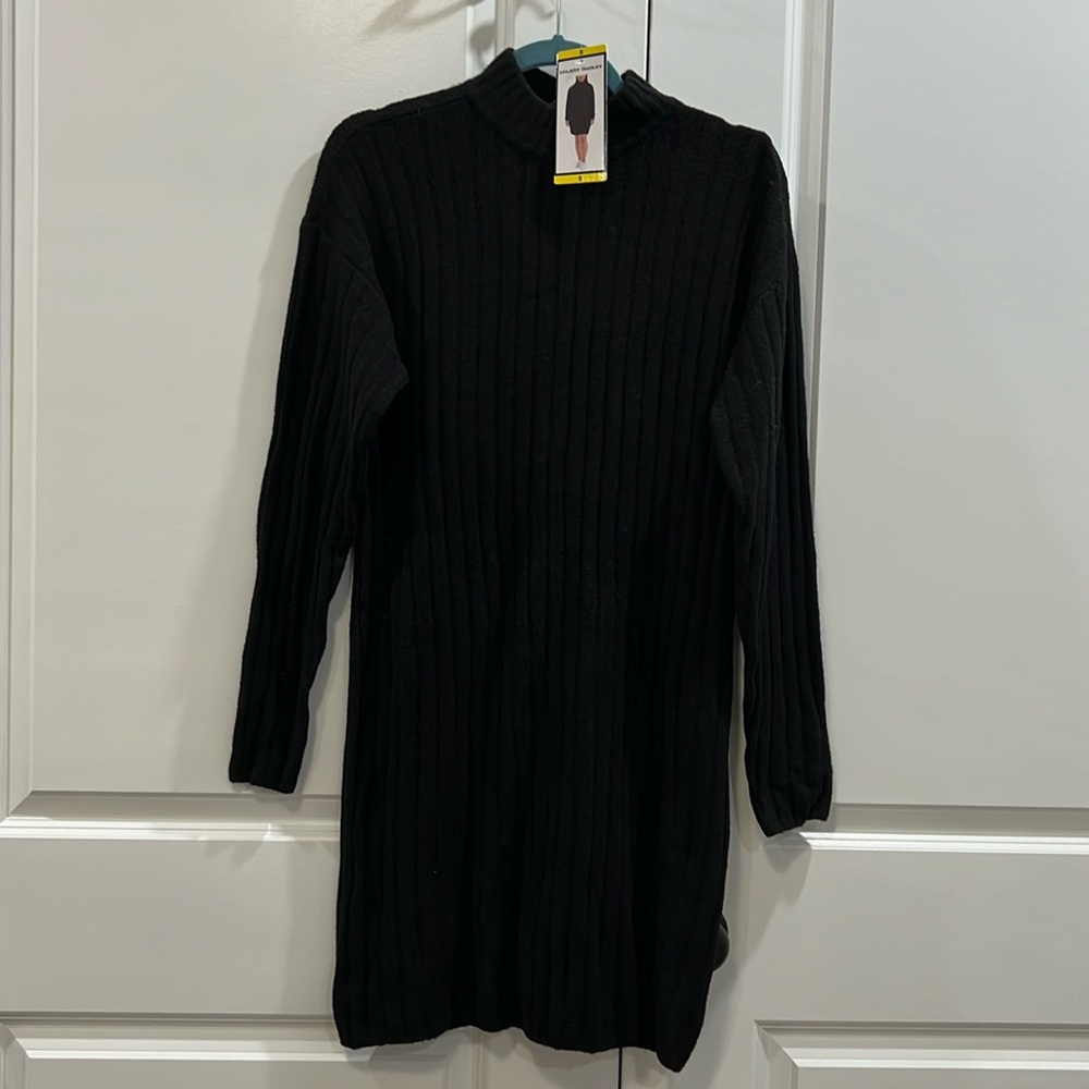 Ribbed sweater dress.